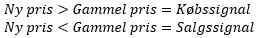 Ny pris versus gammel pris
